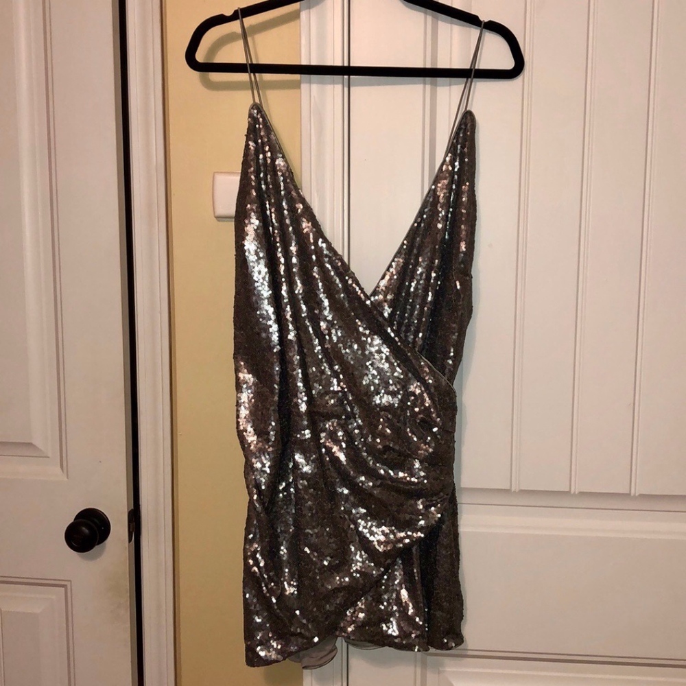 Tobi sequin wrap dress